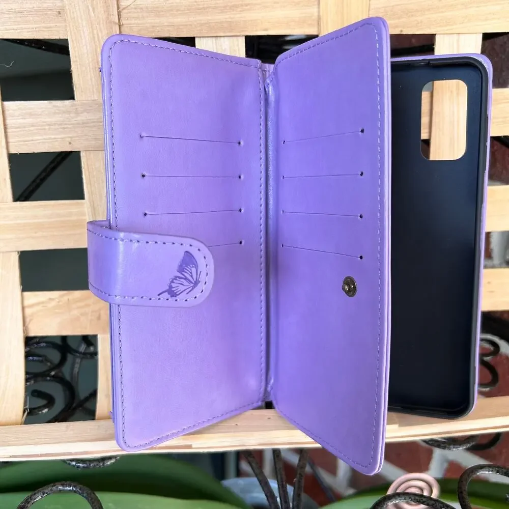 Phone Case Wallet Lavender Butterfly OnePlus Nord 6.5